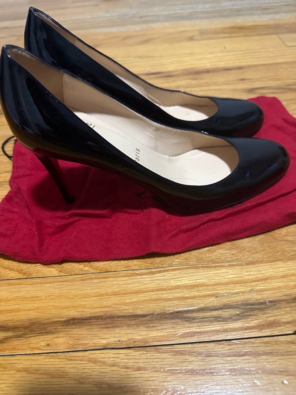 Christian Louboutin Simple Pump 85 Black Patent Heels – Size 38.5 - Picture 4 of 9